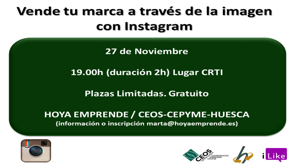 Venden tu marca a través de la imagen con instagram taller instagram hoya emprende
